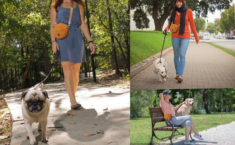 Сумка для ласощів для собак COOWONE - ідеальна для прогулянок та тренувань. Вбудований диспенсер для відходів. Колір: коричневий 2.0