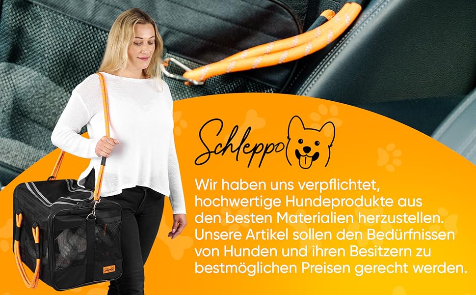 Транспортна сумка для собак Schleppo, 7 кг, дихаюча - для автомобіля та дому - водовідштовхувальна та безпечна - також підходить для транспортування котів - переноска для собак