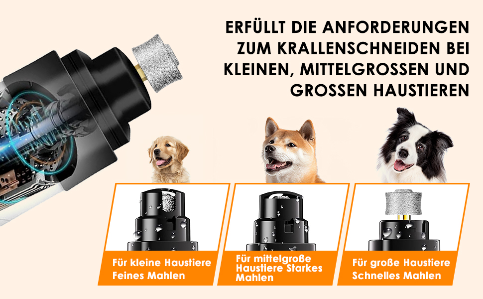 Електричний точило для собачих кігтів Krallenschleifer, USB, тихе точило для собак та котів великих, середніх та малих порід