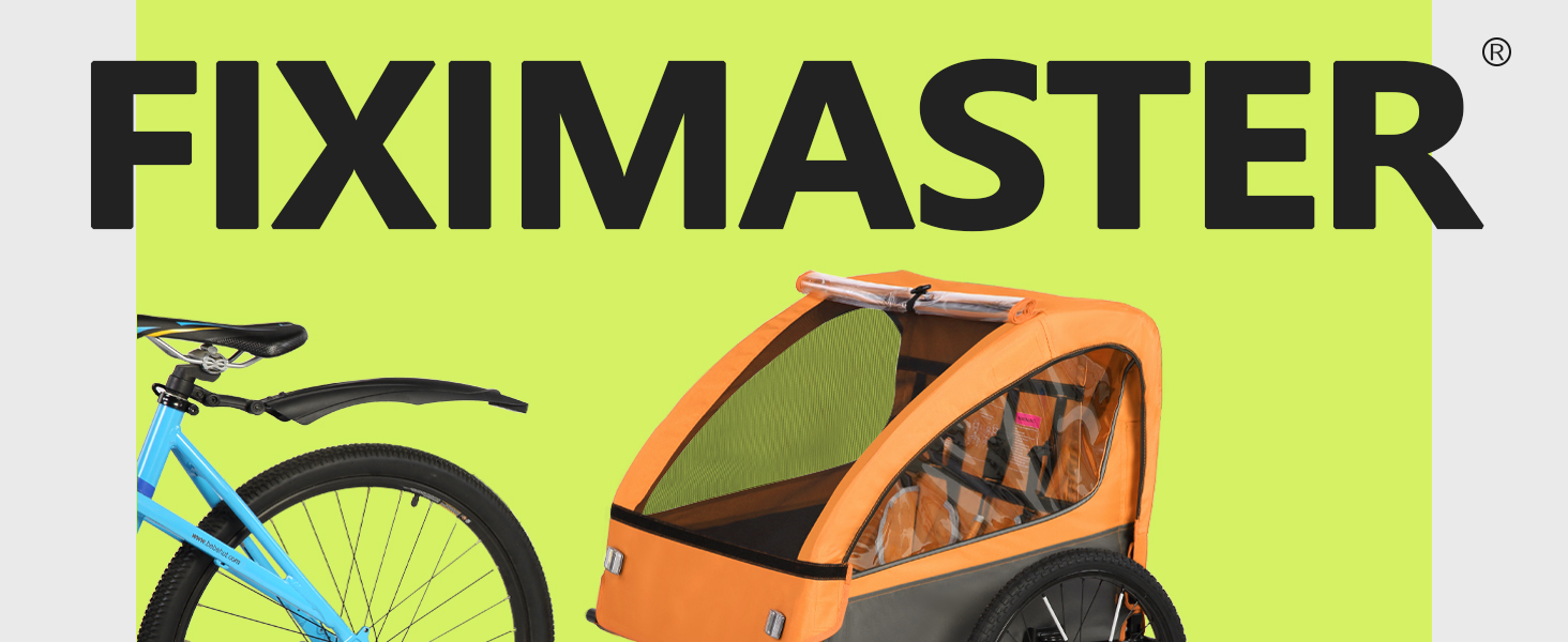 Дитячий велопричіп 2в1 з функцією коляски та бігуна, амортизація, регульована ручка-штовхач та гальма, для 1-2 дітей, до 40 кг (Помаранчевий)