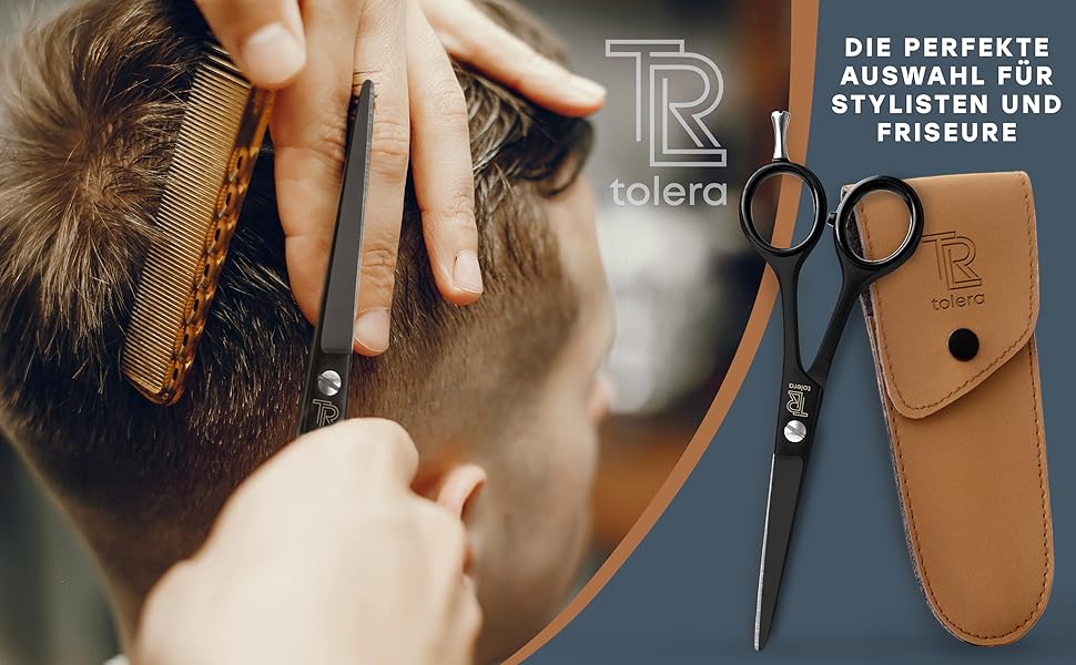 Набір професійних перукарських ножиць з гребінцем та екіпежем | Ножиці для стрижки та проріджування волосся - гострі та точні - унісекс перукарські ножиці та ножиці для проріджування