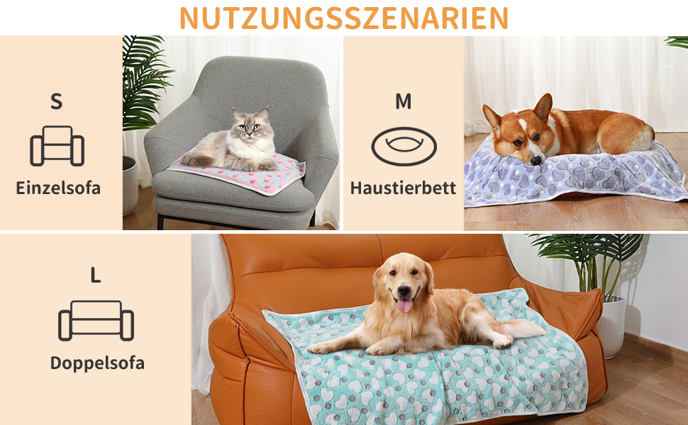 М'яка ковдра для собак та котів Demigeat, 3 шт. - тепла, миюча, для літа та весни, велика, кольорова