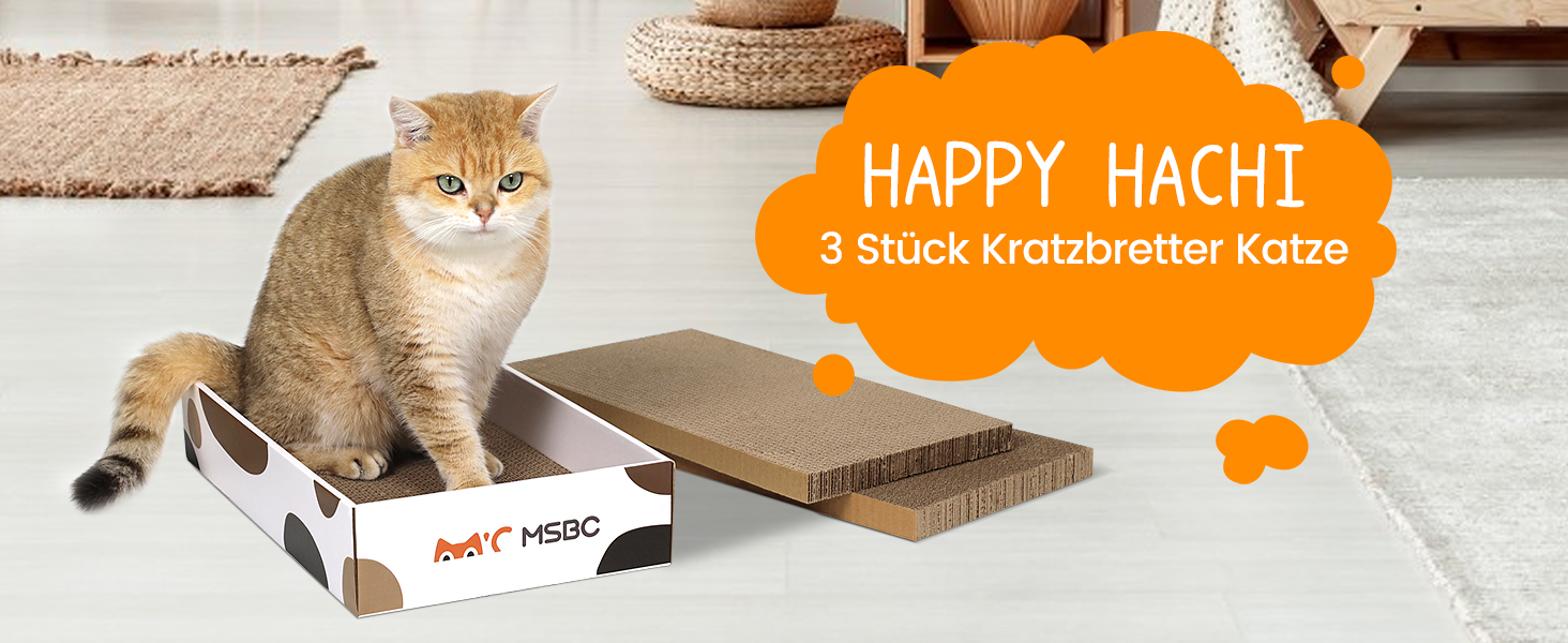 Набір з 3 кігтеточок для котів Happy Hachi з котячою м'ятою, міцний двосторонній когтеточний борд, ліжко, меблі для захисту