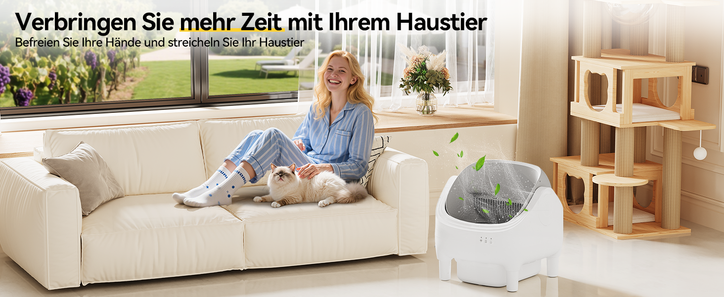 Автоматичний лоток для котів Devoko, самоочищуючийся, для великих котів до 15 кг, з керуванням через додаток, відкритий, зручний для котів, з ємністю 15 днів, легко чистити