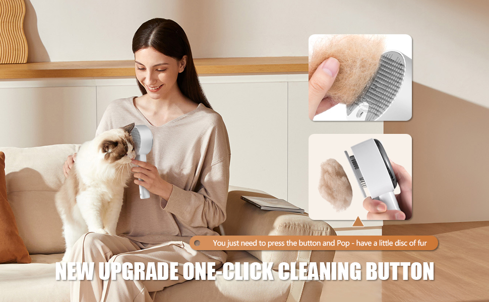 Парова щітка для котів 4-в-1 Katzenbürste: масаж, догляд та видалення шерсті. Біла (сіра+біла)