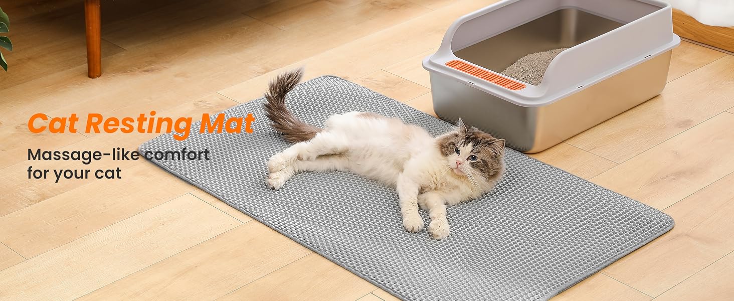 Килимок для котячого туалету Petinstinct, 116x66 см, XXL, сірий