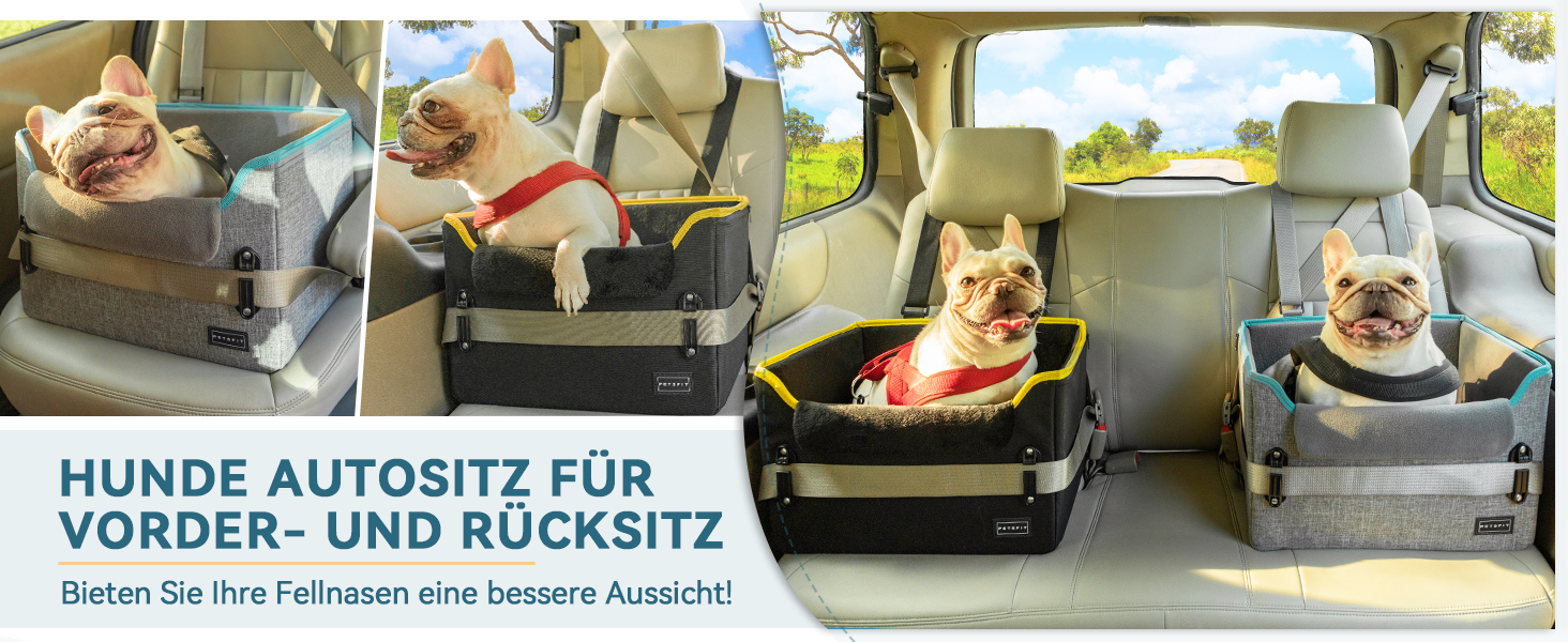 Автокрісло для собак Petsfit: безпечне та зручне автоліжко для маленьких собак, чорного кольору