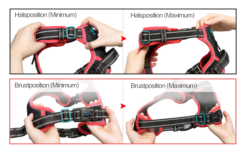 Шлейка безпеки для собак середніх та великих порід PHOEPET з м'якою ручкою та світловідбиваючими елементами (Чорний, M)