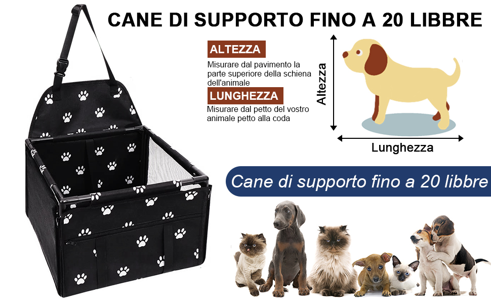 Автомобільний сидіння для собак на переднє сидіння - чорний, з ременями безпеки, водонепроникний, для малих та середніх порід