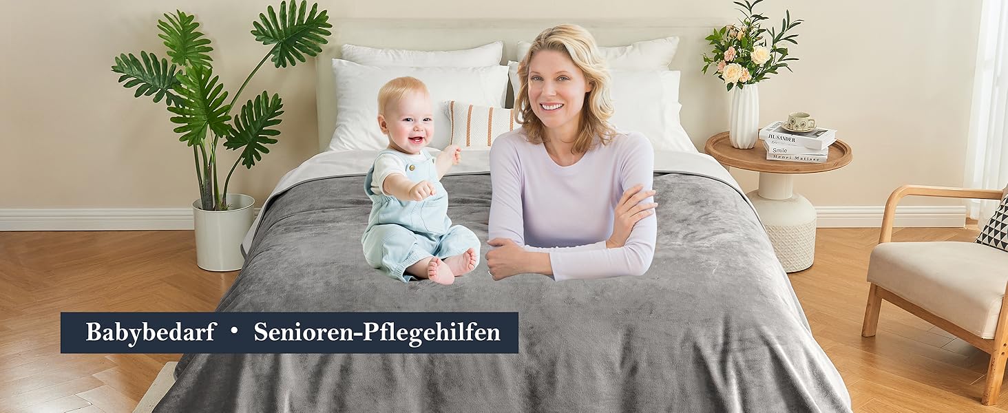 Водонепроникний плед 152x203 см для дорослих, собак, котів, захист меблів, сірий/світло-сірий