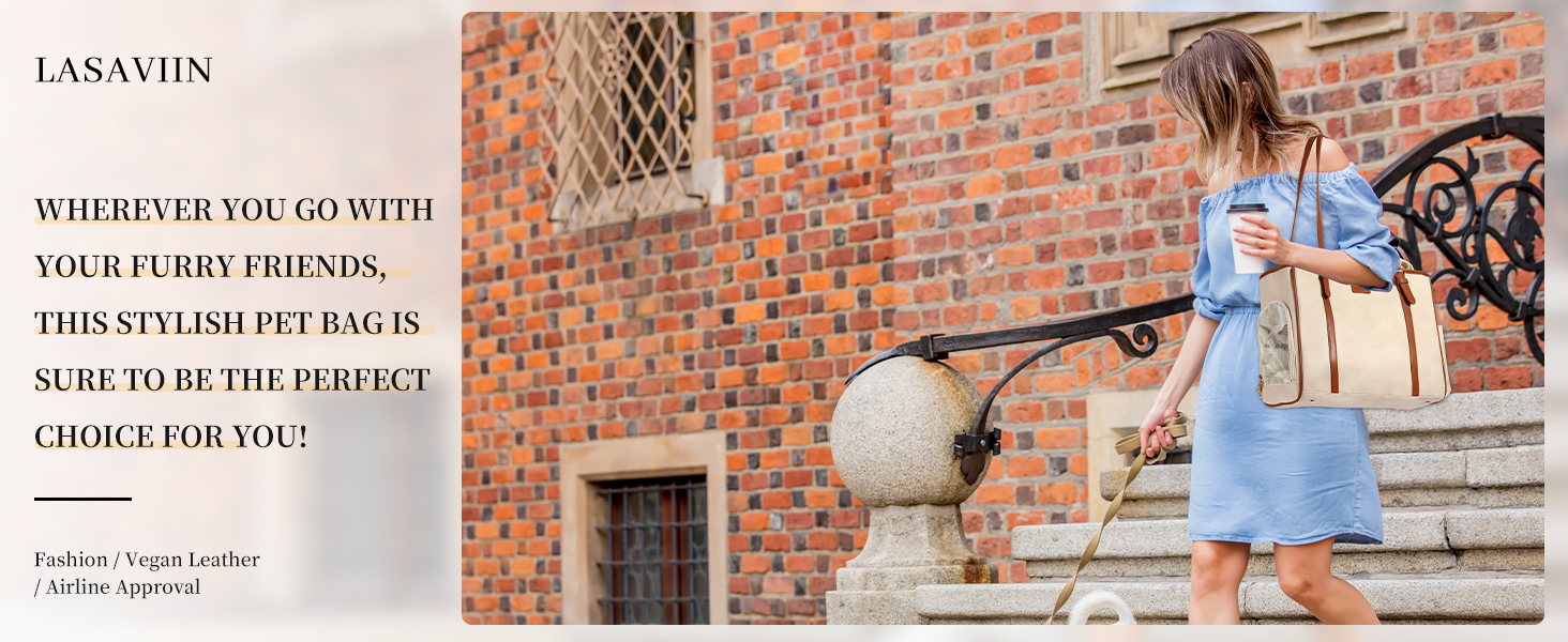Сумка-переноска для собак Lasaviin: стильна, з натуральної шкіри, для маленьких собак, котів, цуценят, дозволена авіаперевезеннями
