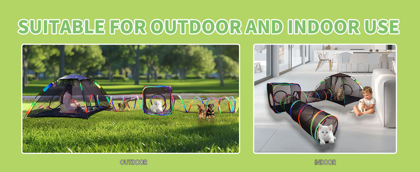 Клітка для котів Homegroove 4-в-1, набір для котів на вулицю з наметом та тунелем, для дрібних тварин