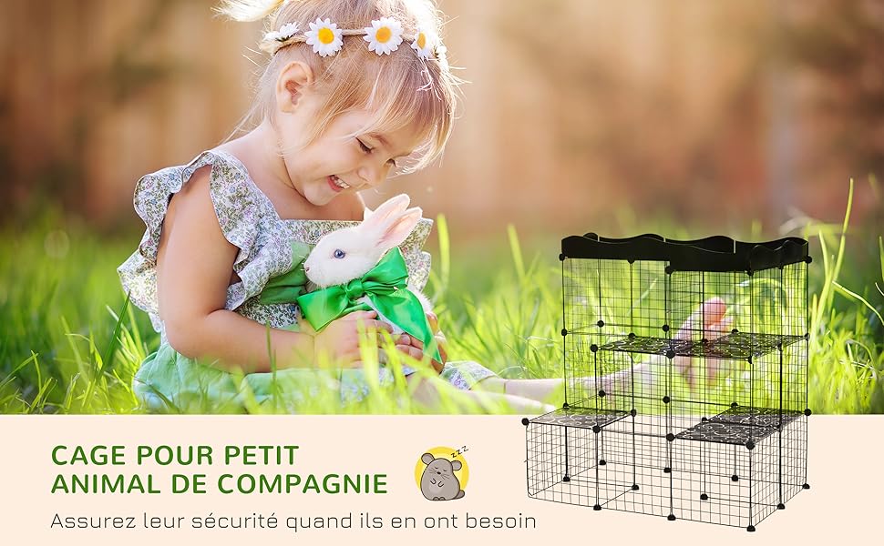 Клітка для котів PawHut з пробігом, 3 яруси, 2 двері, пандус, металевий каркас, 105 x 70 x 116 см, чорна