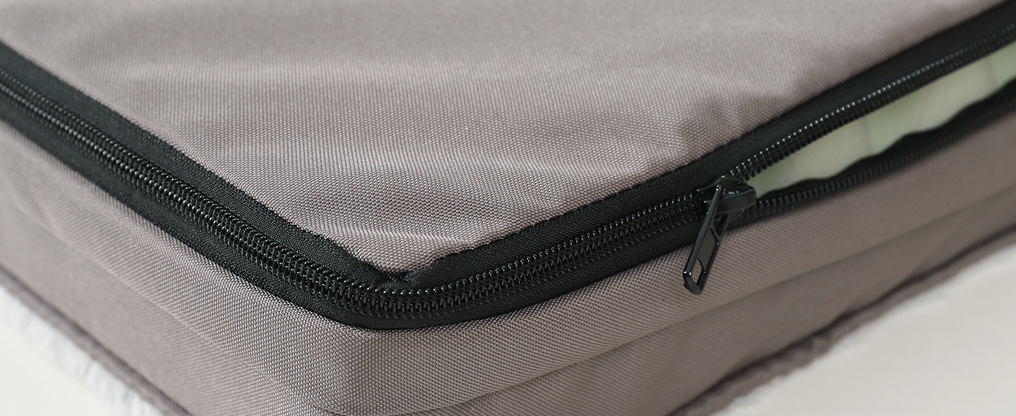 Ортопедичне ліжко для собак великих порід KSIIA, 91x68 см, знімний чохол, двостороннє, темно-сірий колір