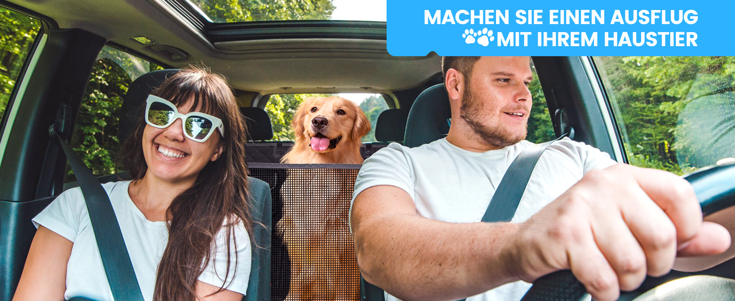 Захист для заднього сидіння авто для собак Kfonla: водовідштовхувальна підстилка з боковими бар'єрами та оглядовим вікном, універсальна, антицарапин, для захисту сидіння