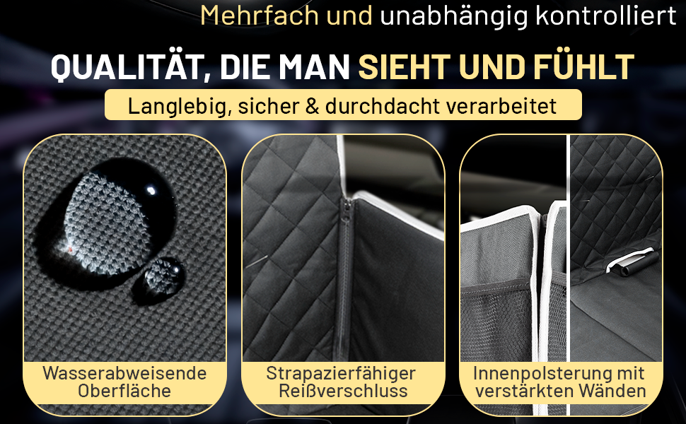 Автокрісло для собак VANEJA: безпечне та зручне автокрісло для маленьких собак, чорного кольору, з водонепроникним кошиком та фіксаторами, TÜV-сертифіковане