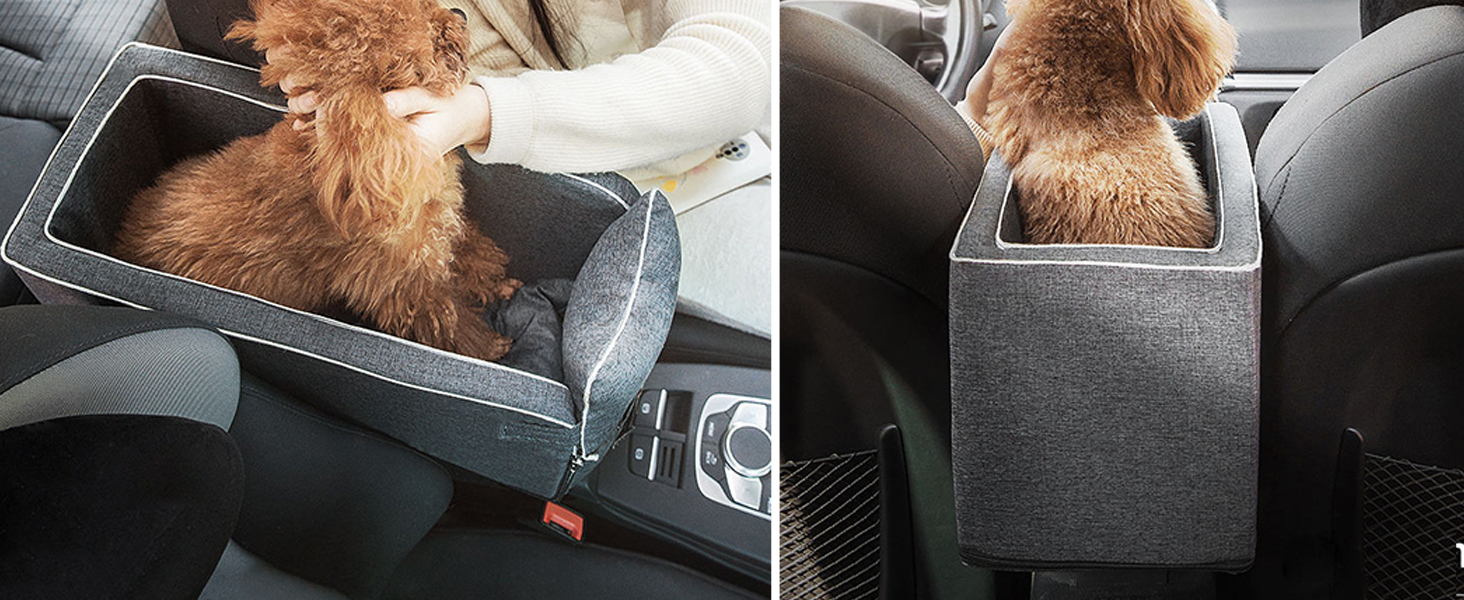 Автокрісло для собак Ergocar: підходить для малих собак та котів до 6 кг, з ременями, сіре