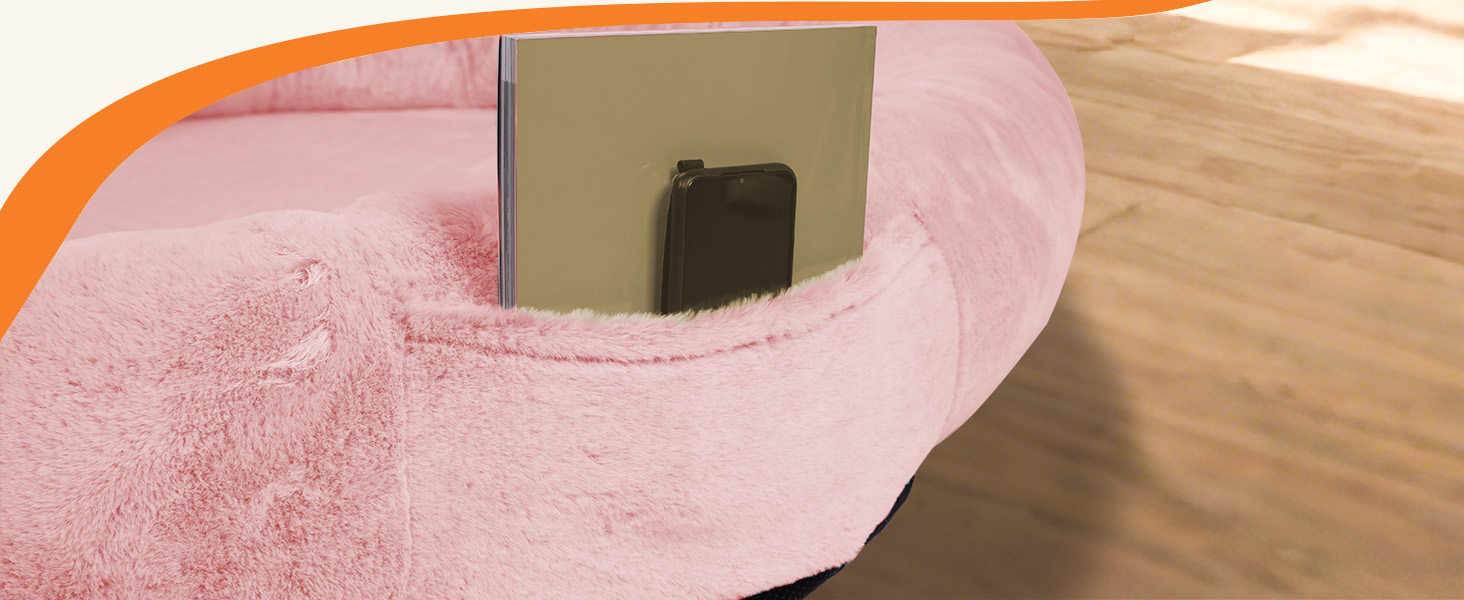 Ліжко для собак та людей NESTROAD, 180x114x35 см, рожеве. Зручне ліжко-мішок з штучним хутром, ковдрою та подушкою.