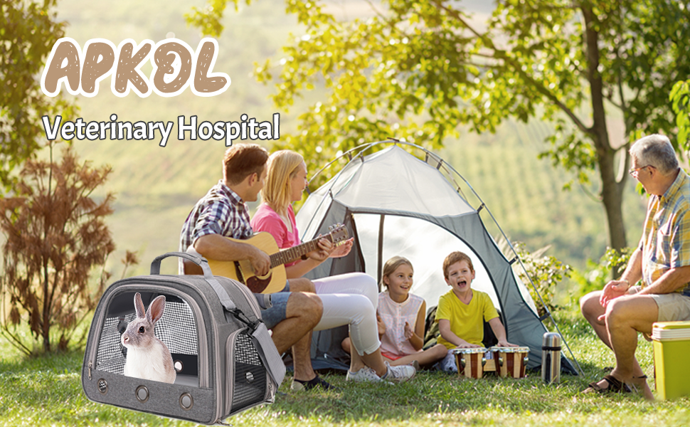 Транспортна переноска для дрібних тварин APKOL - переноска для морських свинок, кроликів, хом'яків, їжаків, сірого кольору