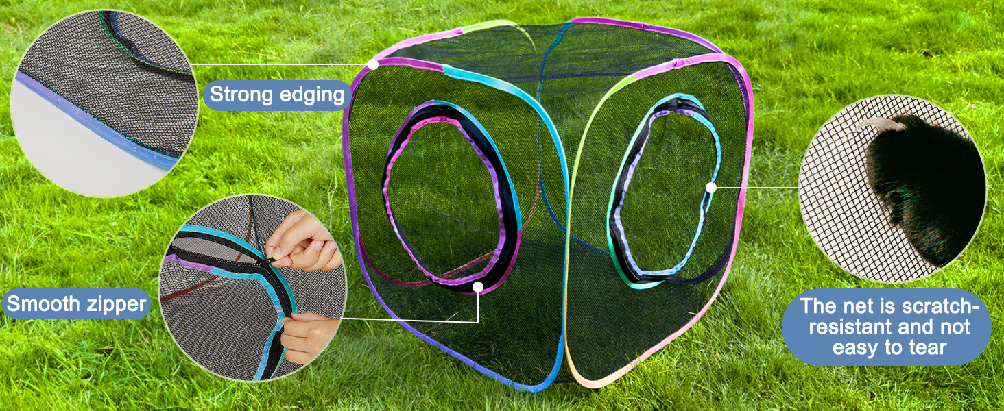Туннель для котів Outdoor, складаний вольєр для тварин, портативний ігровий тунель, вольєр для цуценят, вольєр для котів, вольєр для собак, для внутрішнього та зовнішнього використання, з 2 іграшками-мишками