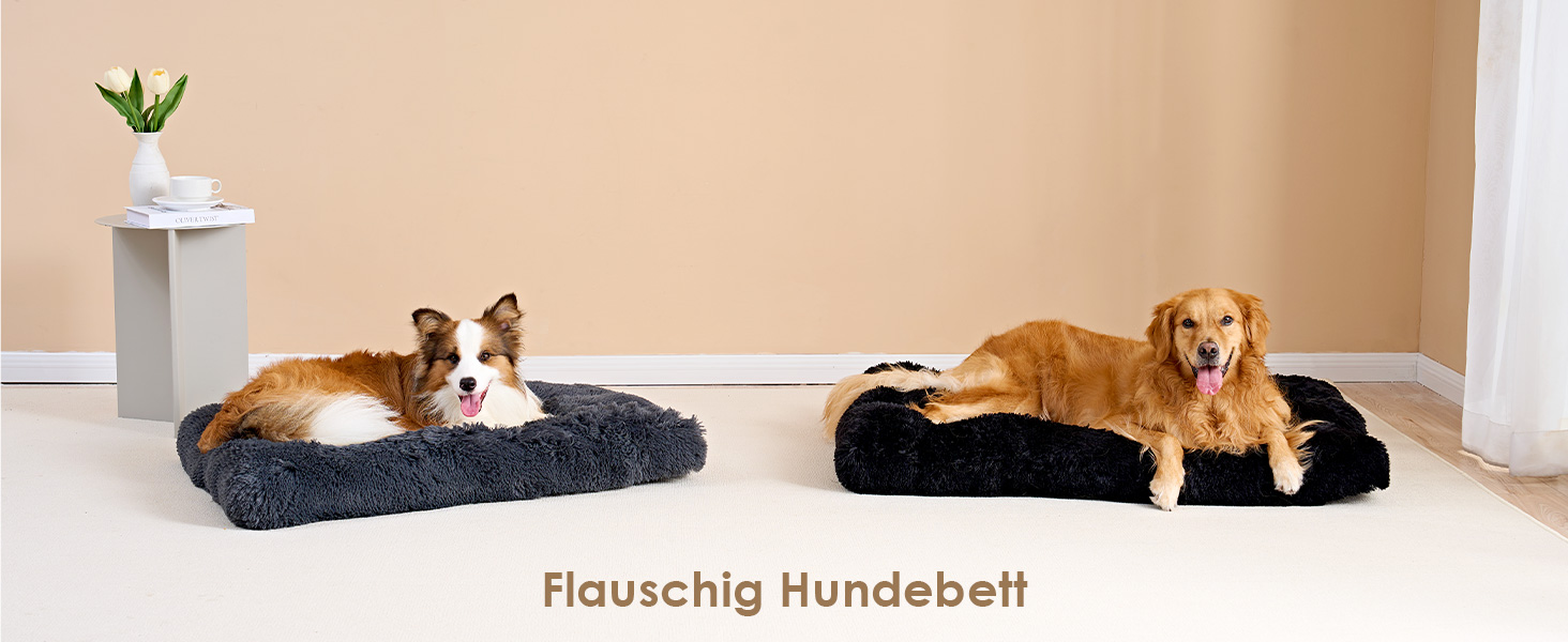 М'яке ліжко для собак EHEYCIGA, великі породи, XXL, 120x90 см, знімний чохол, антиковзаюче, плюшеве, темно-сіре