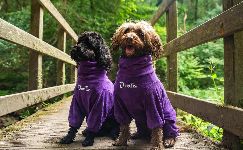 Рушник для собак Mikki Doodles, розмір L, фіолетовий, для кучерявої шерсті, швидковисихаючий, з мікрофібри