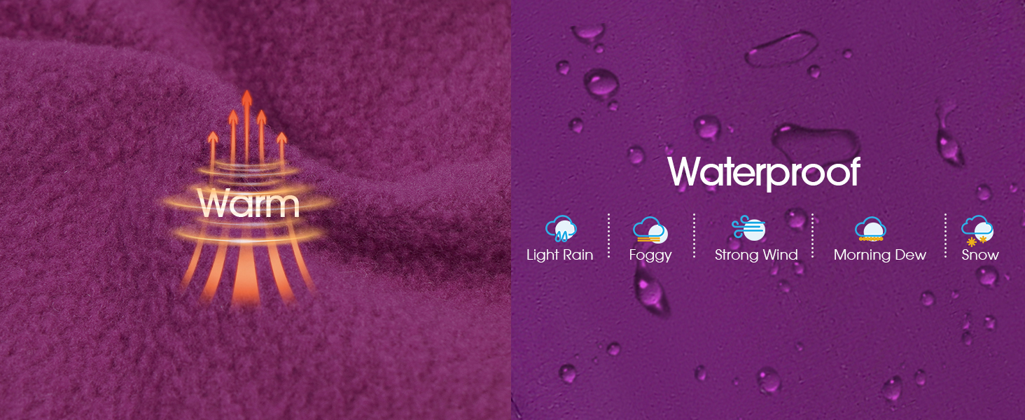 Зимова куртка для собак IECOii, тепла, водонепроникна, регульована, з відбиваючими елементами, фіолетова, XL