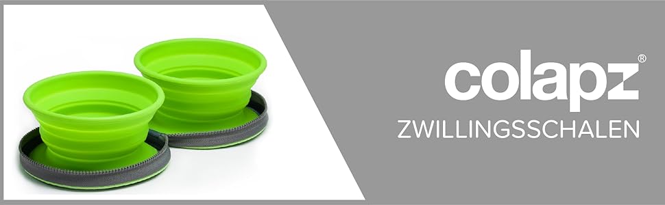 Складані миски для собак Colapz 2 шт. з чохлом для подорожей - портативні миски для води та корму для собак та котів, силікон, придатні для миття в посудомийній машині, кемпінг та відпочинок на природі