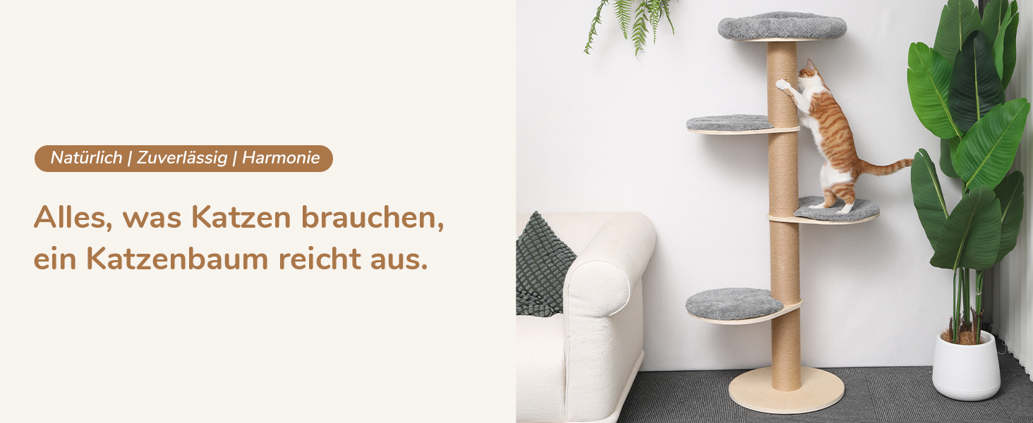 Дім-кіготник для котів FUKUMARU, 5 поверхів, з м'яким ліжком, сірий