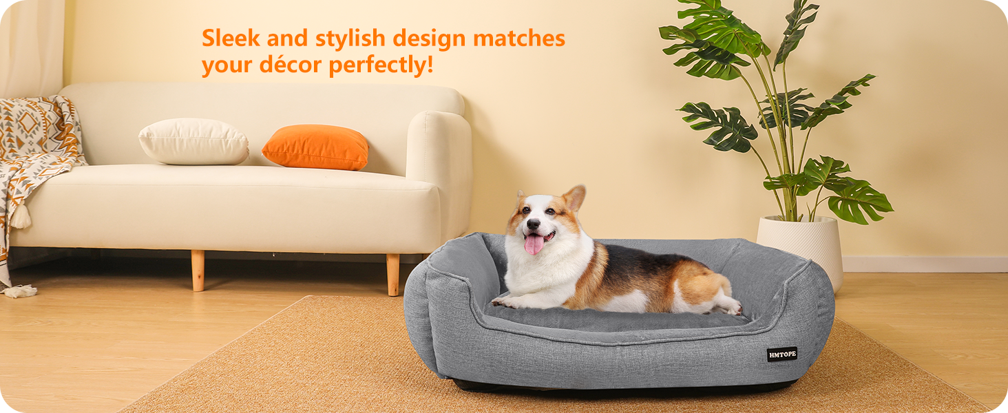 Крісло-ліжко для собак, ліжко для собак, подушка для собак, корзина для собак. Знімне та пральне, світло-сірий колір, 90 x 75 x 25 см