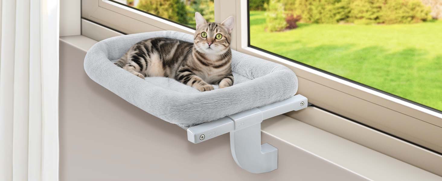 Ліжко для кота на батарею GUUSII HOME - тепле місце для відпочинку вашого улюбленця (58x33x15 см, сірий)
