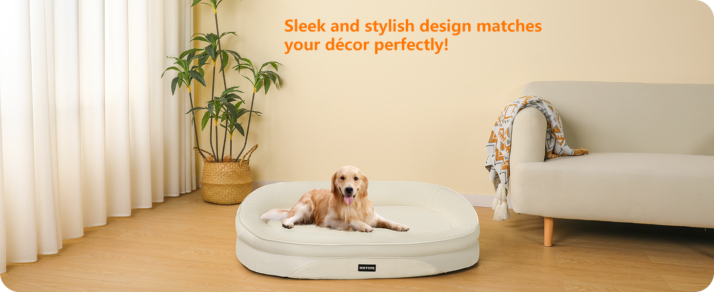 Ортопедичне ліжко для собак, лежанка для собак з валиками, кошик для собак з антиковзною основою, знімне та пральне, для собак середніх та великих порід, 106 x 79 x 17 см, оливковий колір