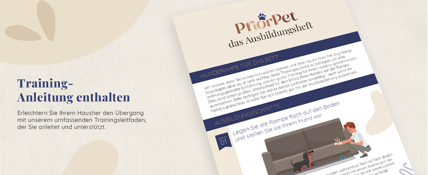 Сходинки для собак PRIORPET з берези з захисним бар'єром - регульована висота до 94.5 см - складаються - антиковзке покриття - для собак до 23 кг - колір: горіх