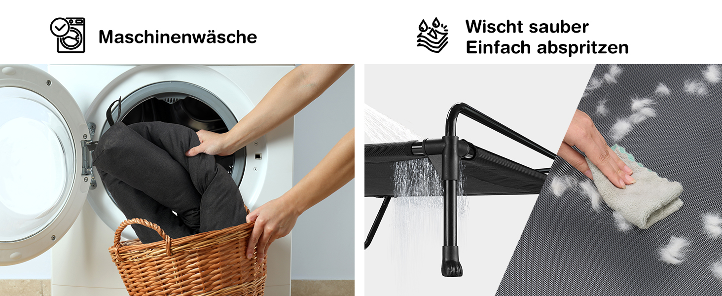 Лежанка для собак Veehoo Outdoor, чорна, 74 x 46 x 18 см. Охолоджуюча, піднята, знімний бордюр, для подорожей, миється.