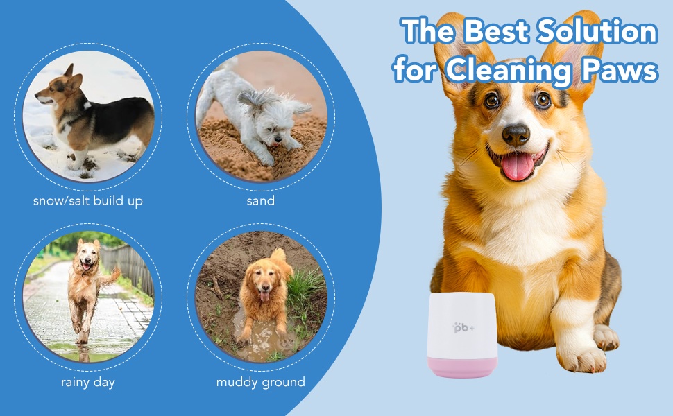 Автоматичний очищувач лап для собак та котів Qcwwy, рожевий