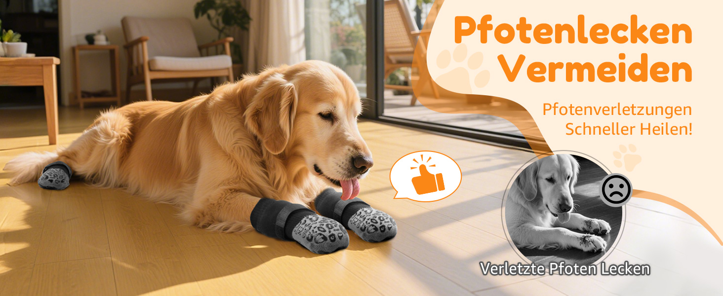 Шкарпетки для собак PICK FOR LIFE проти ковзання, 2 пари, сірі, розмір L, з регульованими ремінцями для дому