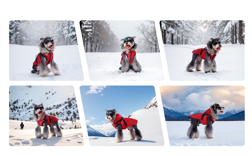 Тепла зимова жилетка для собак з начосом, світловідбиваючими смугами, червона (M)