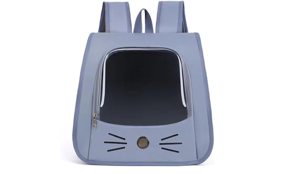 Рюкзак для кота з сіткою, портативний та складаний, переноска для домашніх тварин, дихаючий та складаний рюкзак для домашніх тварин, з прозорим вікном, для тварин до 6,5 кг