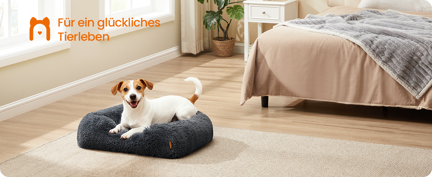 Крісло-ліжко для собак Feandrea, велике, 120 x 85 x 23 см, кошик для собак, м'яке ущільнення, диван для собак, підняті бортики, знімний та пральний чохол, антиковзаюче, Ombré сірий PGW274GA01