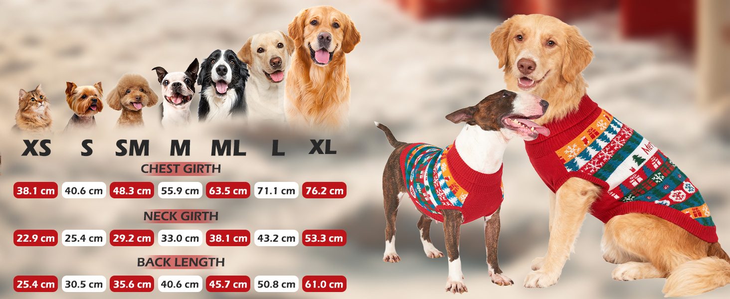 Пуловер для собак EXPAWLORER на Новий рік: теплий, модний, для маленьких, середніх та великих собак, XL X-Large