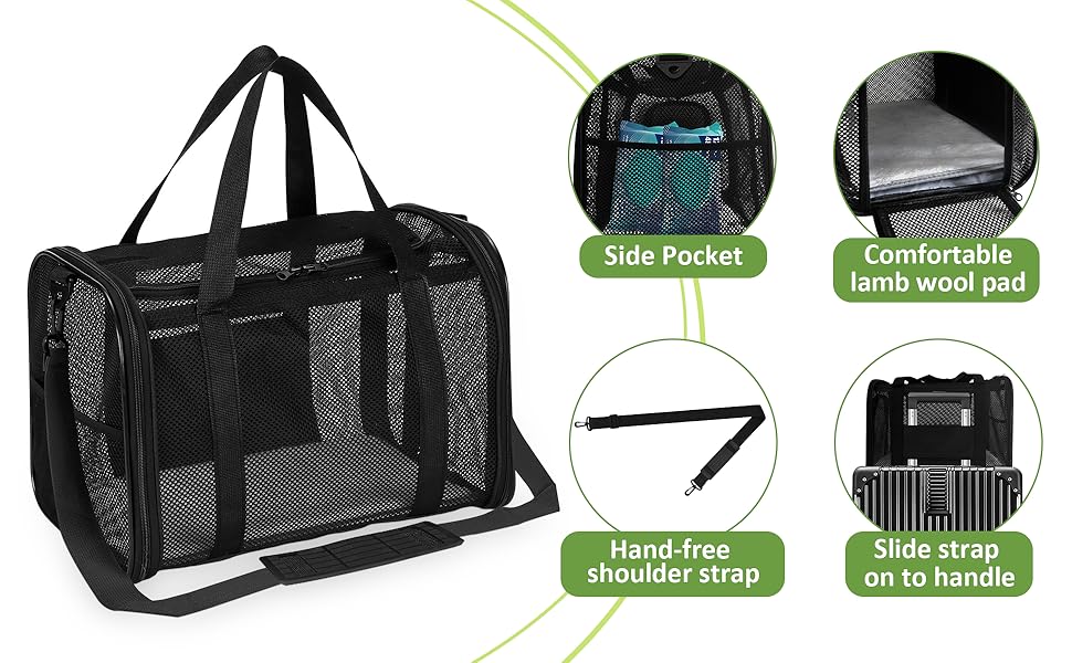 Транспортна сумка для кота/собаки, чорна. Складана переноска для тварин до 6 кг