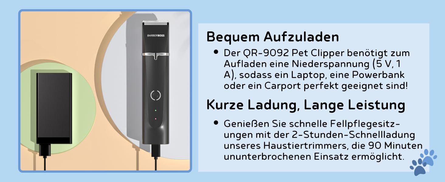 Набір для грумінгу собак BarberBoss QR-9092: триммер та машинка для догляду за шерстю, професійний набір для собак та котів