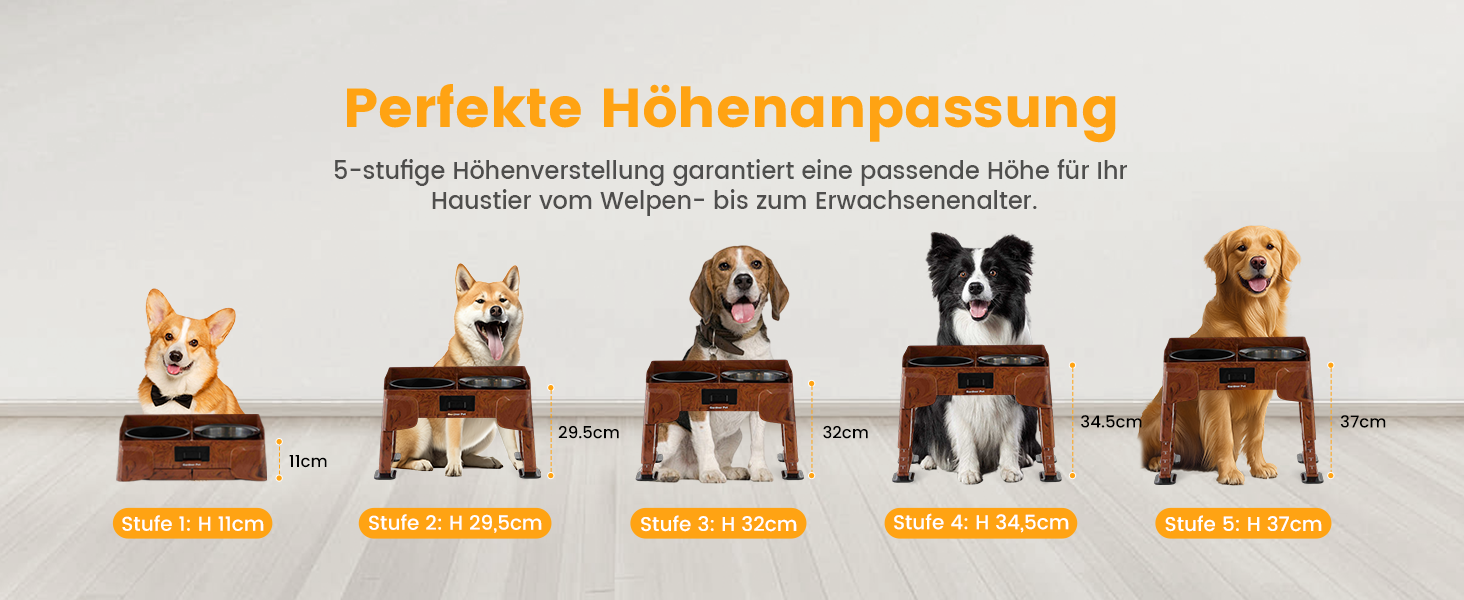 Підвищена годівниця для собак Gardner, 2-в-1: миска для води без розливання та миска для повільного годування з регульованою висотою, 5 рівнів, протиковзна годівниця для середніх та великих собак
