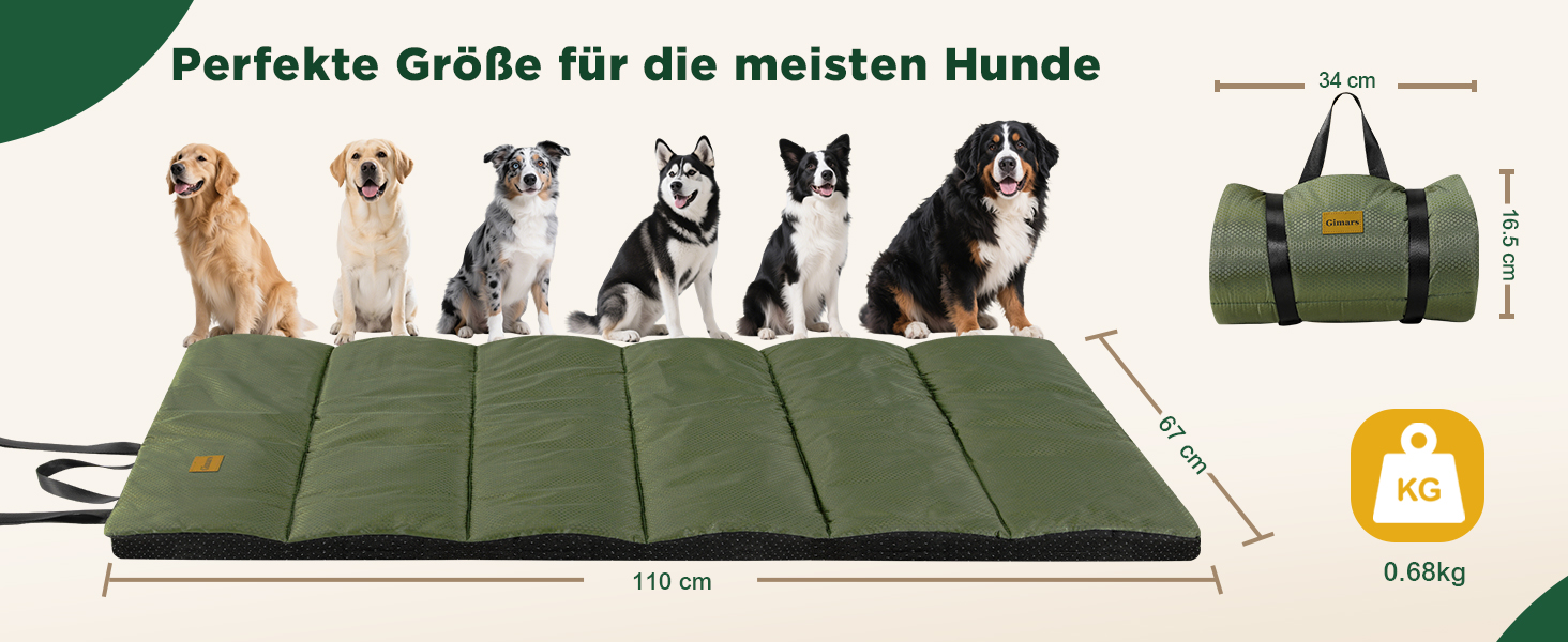 Гімcарс: Лежанка для собак на вулицю з водонепроникною плівкою, легка в розкладанні, для великих та середніх собак, портативна, складана, миється