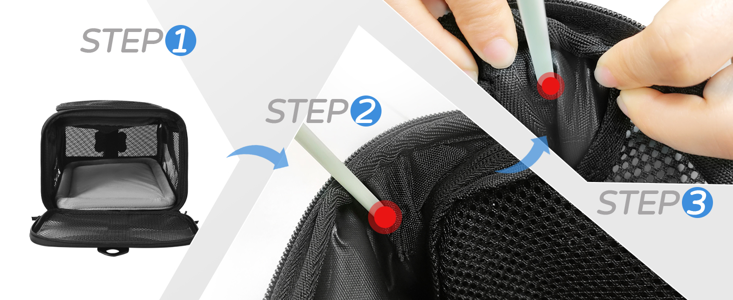 Сумка-переноска для собак та котів Wakytu, велика, чорна, розширювана, складна, 900D Oxford, міцна