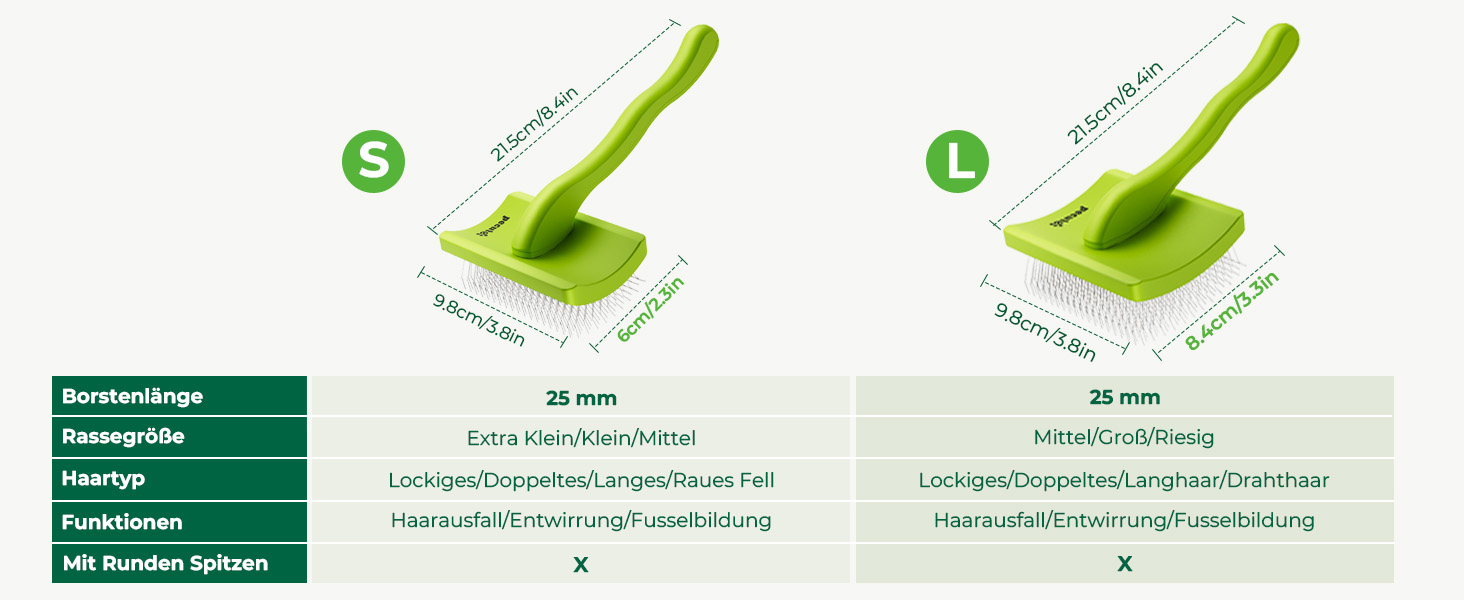 Професійна щітка Pecute Slicker для собак, видаляє підшерсток, ковтуни, 25 мм, S. Ідеально для пуделів, тедді, кокапу, довгошерстих собак. Без липких кульок.