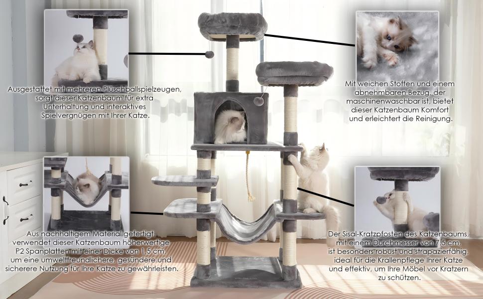 Велика когтеточка для котів 150 см XXL, надміцна, для важких котів, натуральний сизаль, товстий плюш, якісна ДСП, 150x96x62 см