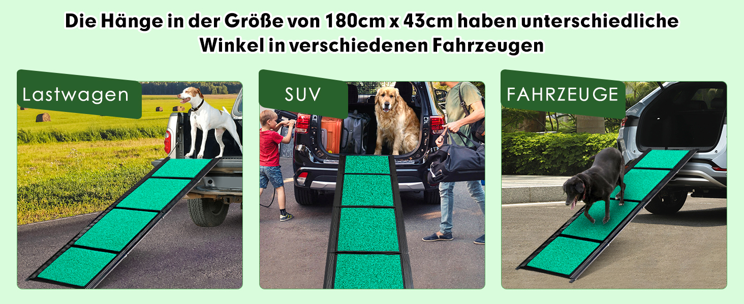 Рампа для собак у машину, складана, 180 см, антиковзаюча поверхня, для великих собак (до 100 кг), SUV та позашляховиків