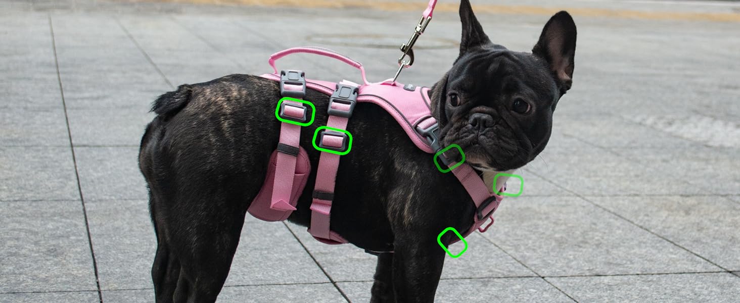 Нашийник для собак Wuffley з повідком, безпечний нашийник від вислизання, анти-тяговий нашийник з ручкою та світловідбиваючими елементами, легкий, регульований нашийник для середніх собак (рожевий, XS) Дуже маленький рожевий