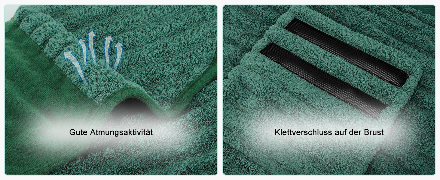 Рушник для собак з мікрофібри, швидковисихаючий, з клямкою та регульованою гумкою, придатний для прання в машині, для великих, середніх та маленьких собак (XXL, зелений)